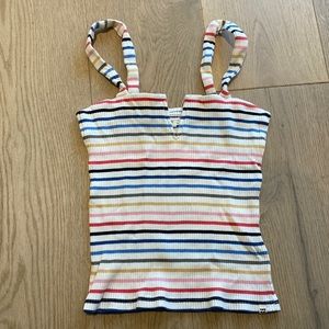 Billabong rainbow stripe v notch tank top